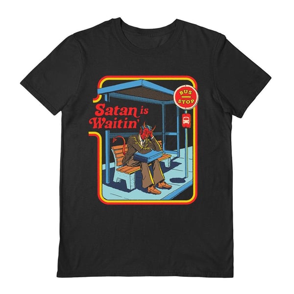 Steven Rhodes Unisex Aikuisten Satan Is Waitin´ T-paita