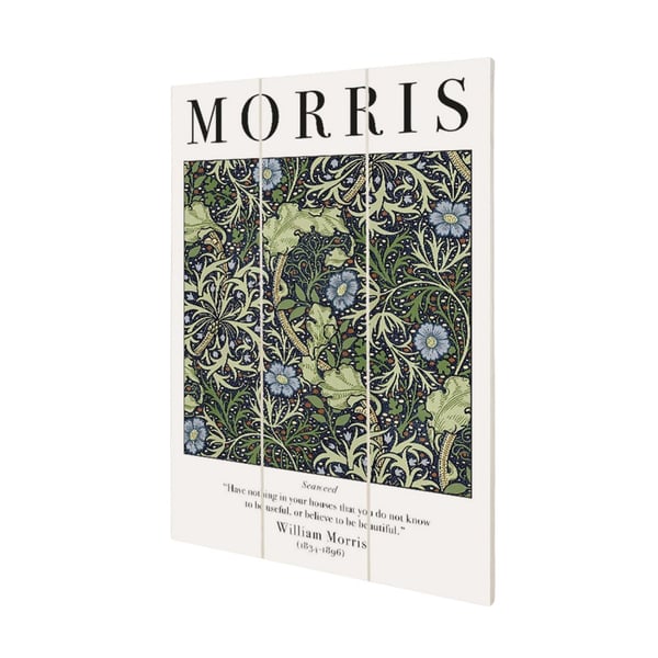 William Morris Seaweed Wood Mini Plaque