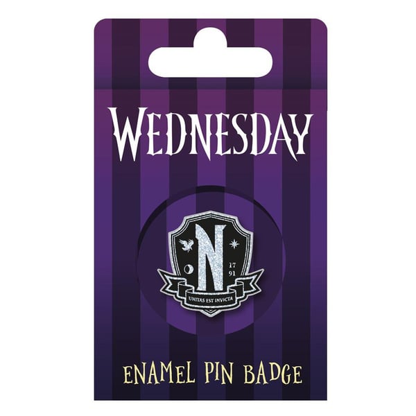 Wednesday Enamel Nevermore Academy Crest Badge