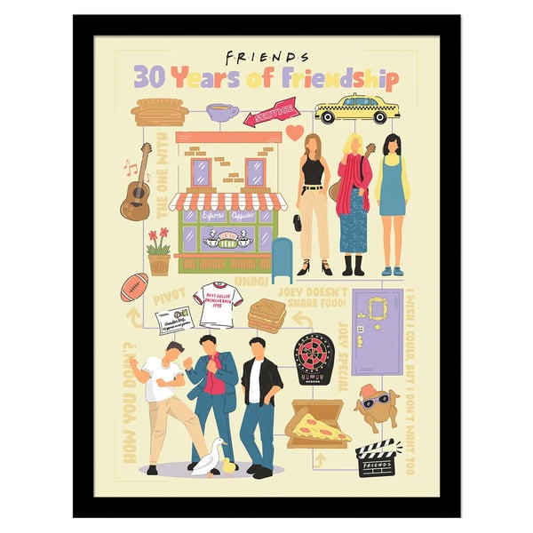Friends 30 Years Of Friendship Framed Poster