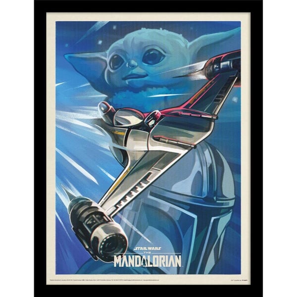 Star Wars: The Mandalorian Grogu Logo Framed Poster