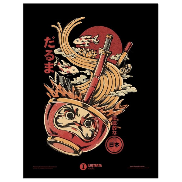 Ilustrata Darumas Ramen Framed Poster