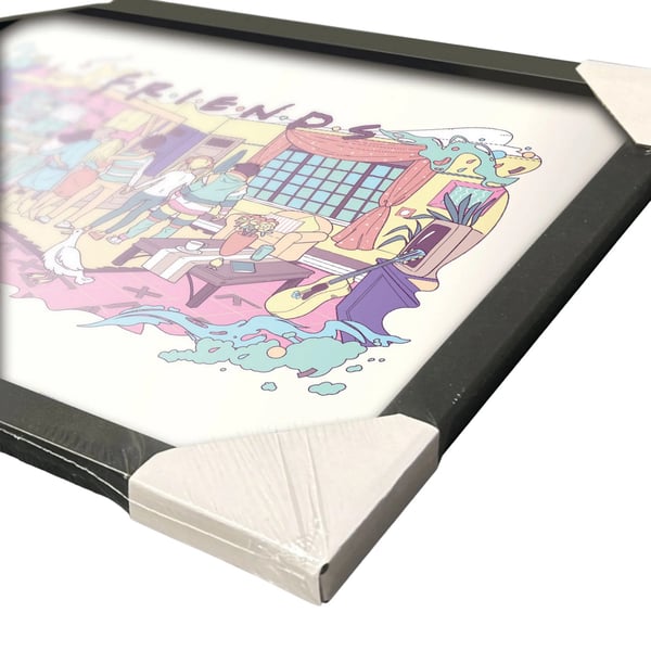Friends 30 Years Watercolour Framed Poster