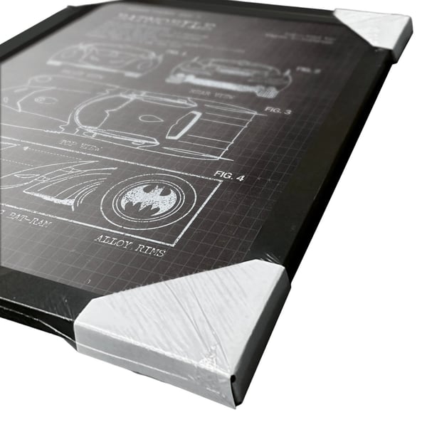 Batman Batmobile -patenttikehystetty juliste