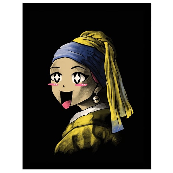 Vincent Trinidad Kawaii With A Pearl Earring Framed Poster