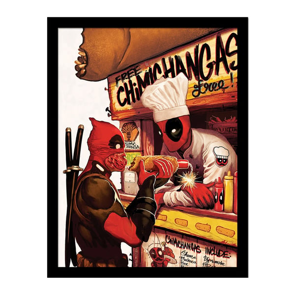 Deadpool Explosive Hot Dog Framed Poster