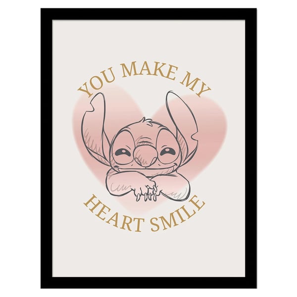 Lilo & Stitch Heart Smile Framed Poster