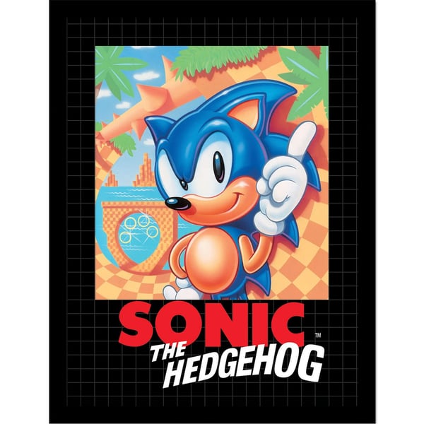 Sonic The Hedgehog -kansi kehystetty juliste