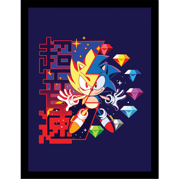 Sonic The Hedgehog Diamond Framed Poster