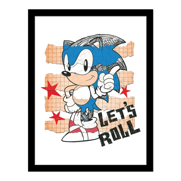 Sonic The Hedgehog Let´s Roll 2 Framed Poster
