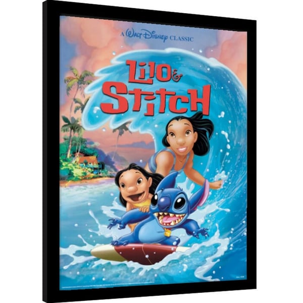Lilo & Stitch Aalto Surffaus Kehystetty Juliste