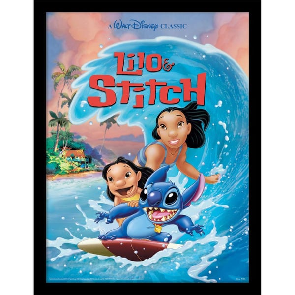 Lilo & Stitch Aalto Surffaus Kehystetty Juliste
