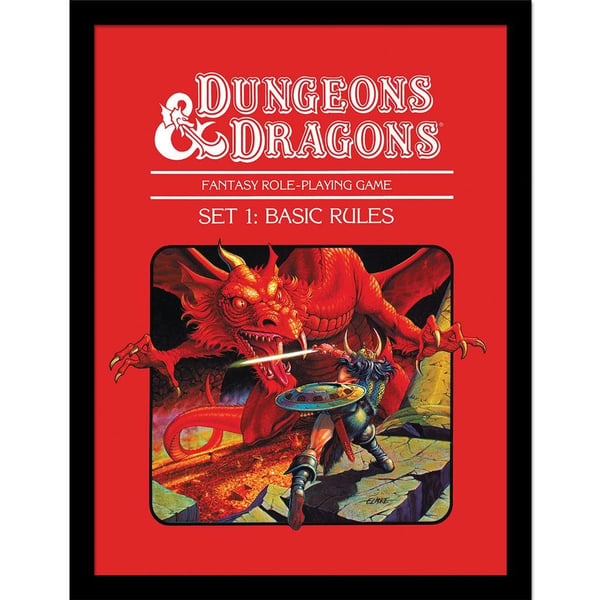 Dungeons & Dragons Set 1 perussäännöt kehystetty juliste Dungeons & Dragons Set 1 perussäännöt kehystetty juliste