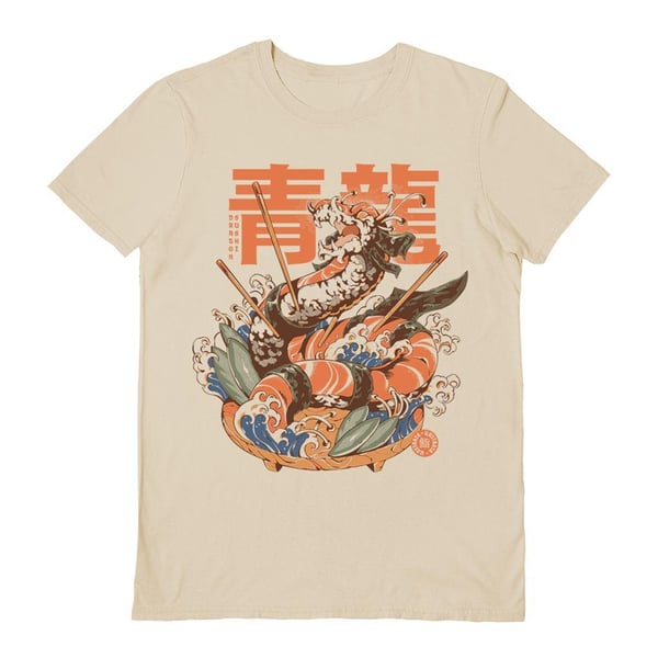 Ilustrata Unisex Adult Dragon Sushi T-Shirt