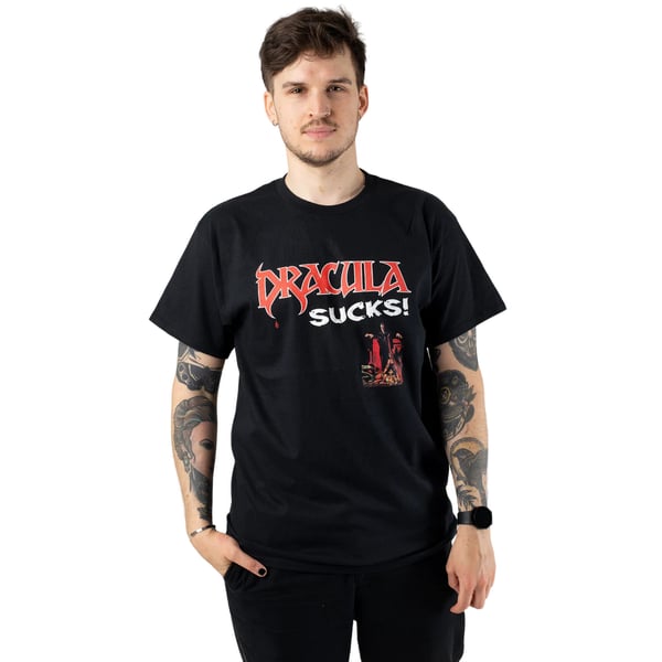 Horror Line Unisex Adult Dracula Sucks T-Shirt