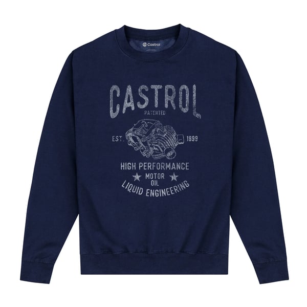 Castrol Unisex Adult Retro Engine Sweatshirt
