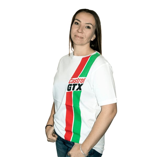 Castrol Unisex Adult Classic GTX Stripe Logo T-Shirt