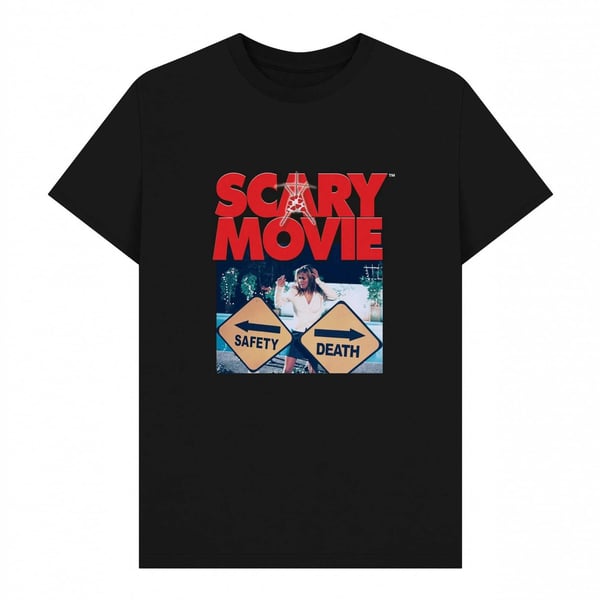 Scary Movie Unisex Adult Safety Vs Death T-Shirt