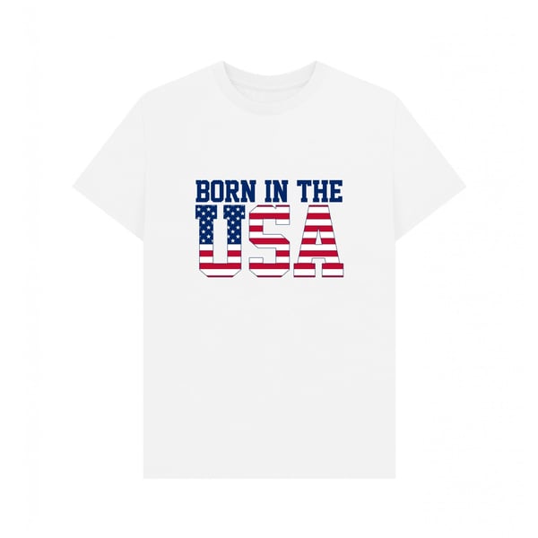 Apoh Unisex aikuisten Born In The USA T-paita