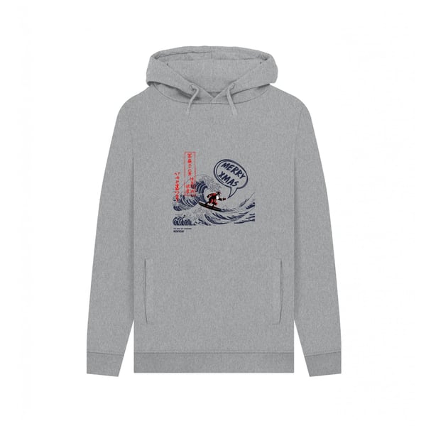 Apoh Unisex Adult Santa Great Wave Merry Xmas Hokusai Hoodie