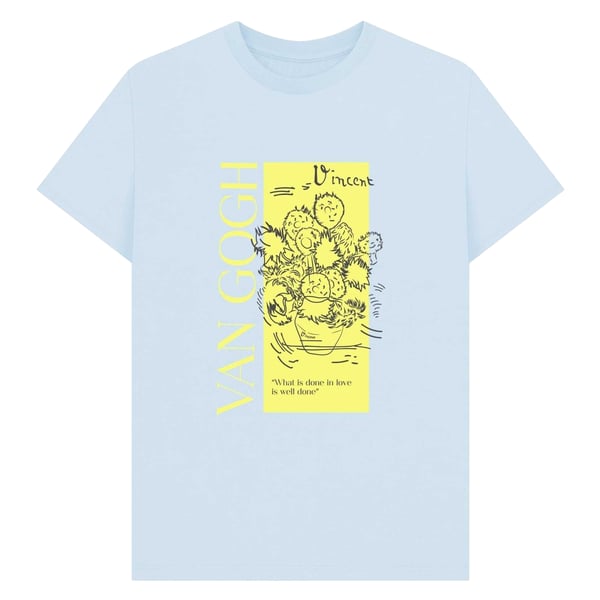 Apoh Unisex Adult Sunflowers Quote Vincent Van Gogh T-Shirt