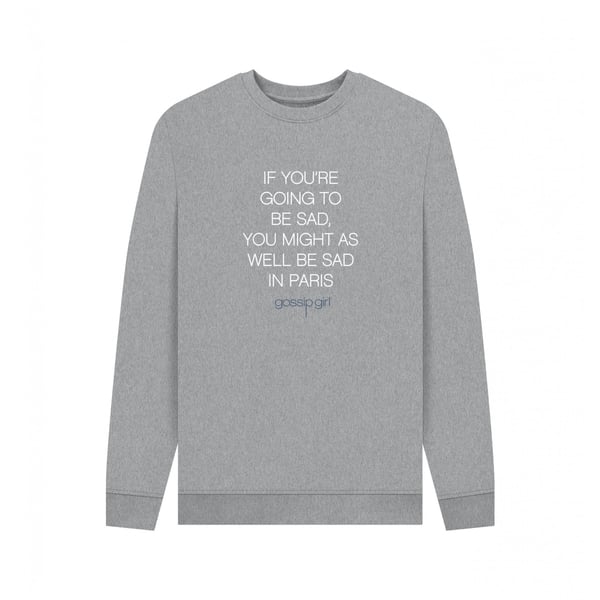 Gossip Girl Unisex Adult Sad In Paris Graphic Sweatshirt Gossip Girl Unisex Adult Sad In Paris Graphic Sweatshirt