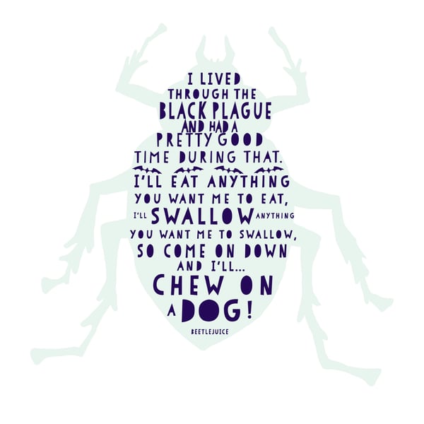 Beetlejuice Unisex Aikuisten Beetle T-paita