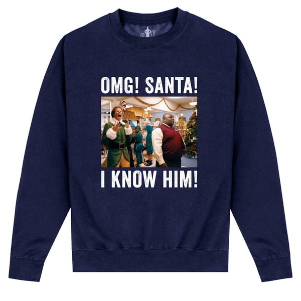 Elf Unisex Adult OMG Santa Photo Sweatshirt