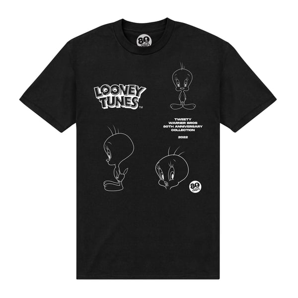 Tweety Unisex Adult Outline 80th T-Shirt
