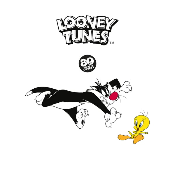 Tweety Unisex Adult Sylvester & Tweety 80th T-Shirt