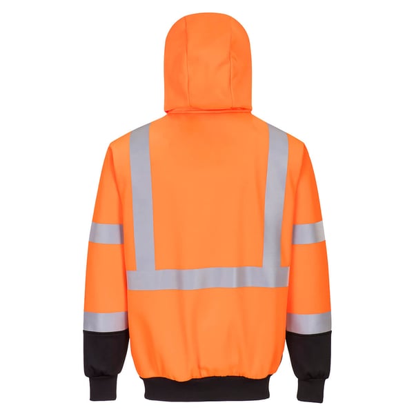 Portwest Mens Two Tone Hi-Vis Safety Full Zip Hoodie