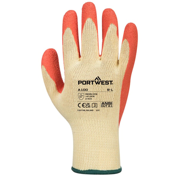 Portwest A100 Latex Grip handsker