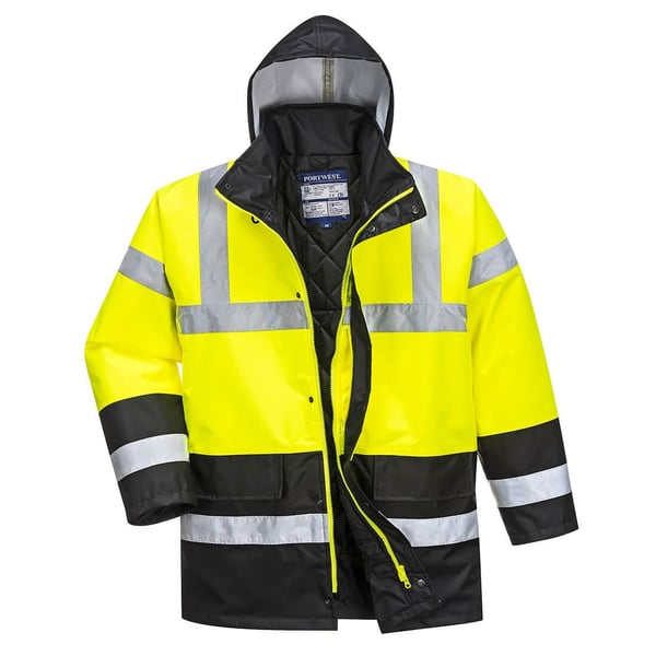 Portwest Kontrastfarvet Hi-Vis vintertrafikjakke til mænd