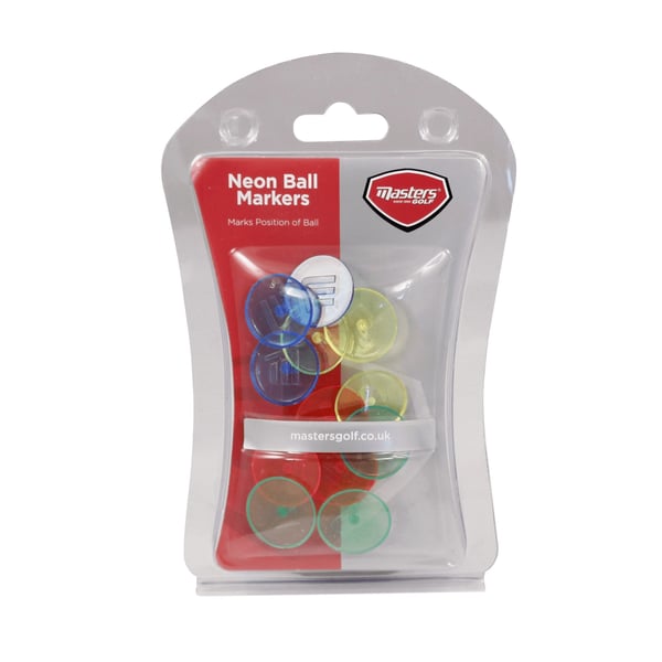 Masters Neon Golf Ball Marker (Pack Of 12)