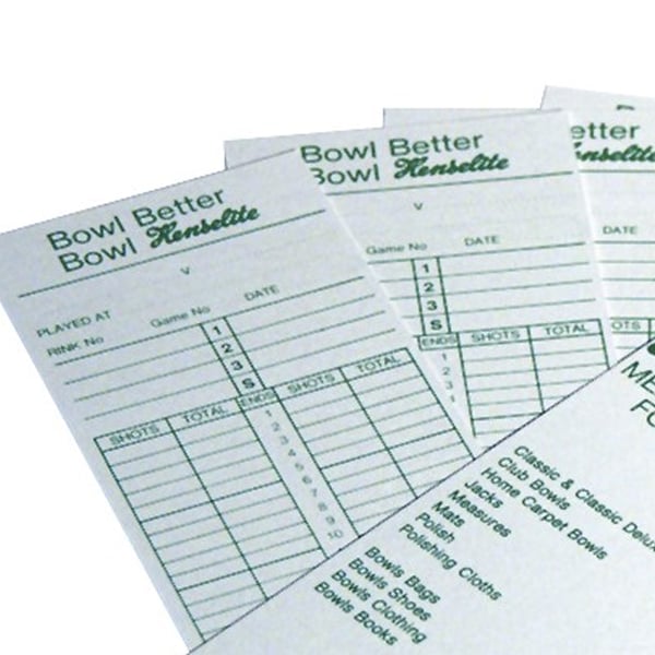 Henselite Bowls Score Cards (Pack of 100)