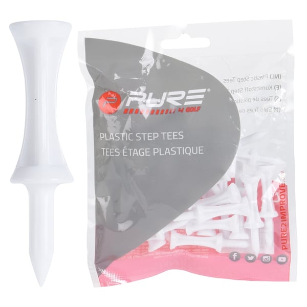Pure2improve Step Plastic Golf Tees (Pack of 25)