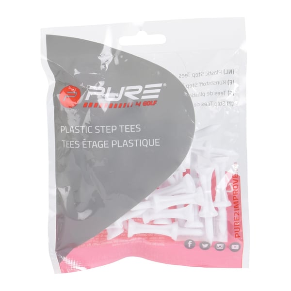 Pure2improve Step Plastic Golf Tees (Pack of 25)