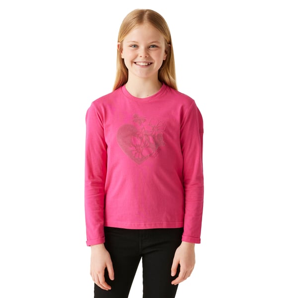 Regatta Childrens/Kids Wenbie III Hearts & Flowers Long-Sleeved T-Shirt