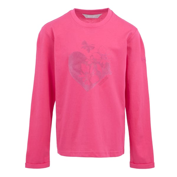 Regatta Childrens/Kids Wenbie III Hearts & Flowers Long-Sleeved T-Shirt Regatta Childrens/Kids Wenbie III Hearts & Flowers Long-Sleeved T-Shirt