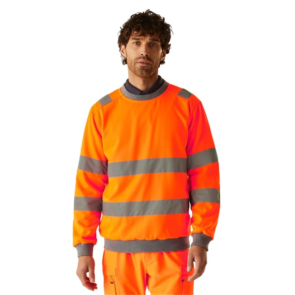 Regatta Professional Mens Pro Contract Hi-Vis Crew Neck Sweatshirt