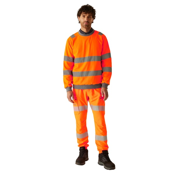 Regatta Professional Mens Pro Contract Hi-Vis Crew Neck Sweatshirt