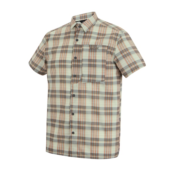 Regatta Mens Checked Insect Repellent Short-Sleeved Travel Shirt