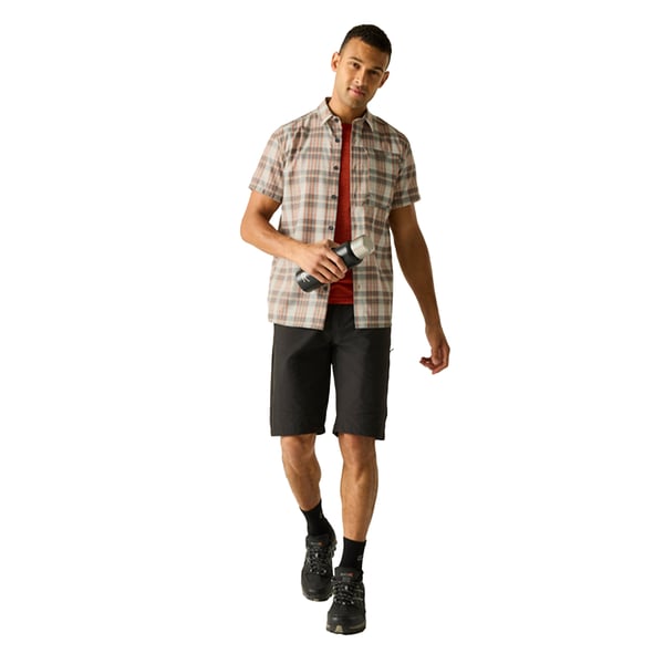 Regatta Mens Checked Insect Repellent Short-Sleeved Travel Shirt