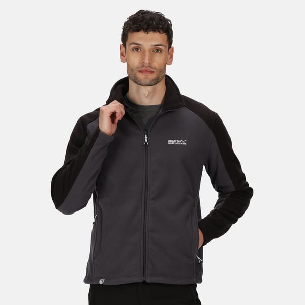 Regatta Great Outdoors Mens Hedman II Two Tone Full Zip Fleece Jacket