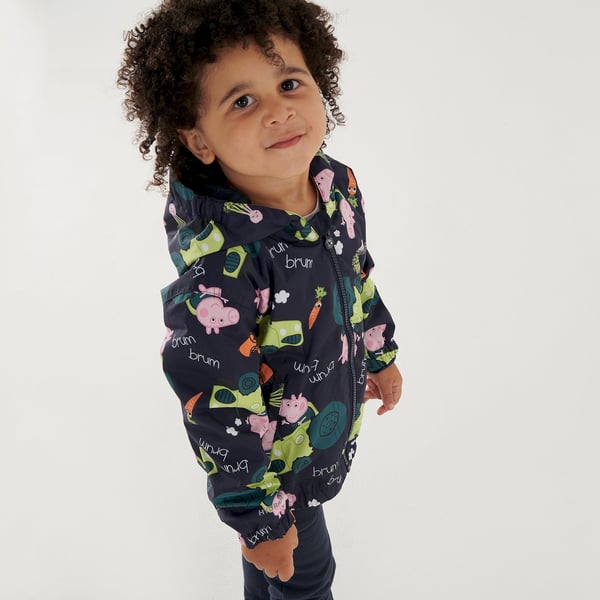 Regatta Childrens/Kids Peppa Pig Tractor Waterproof Jacket