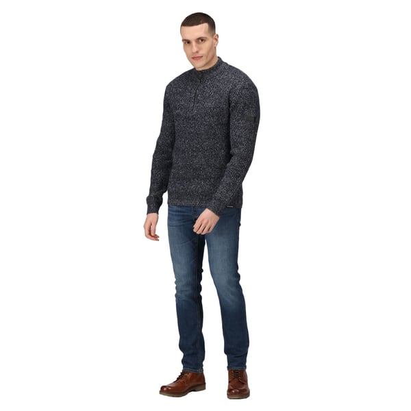 Regatta Professional Mens Marl Knitted Zip Neck Sweatshirt