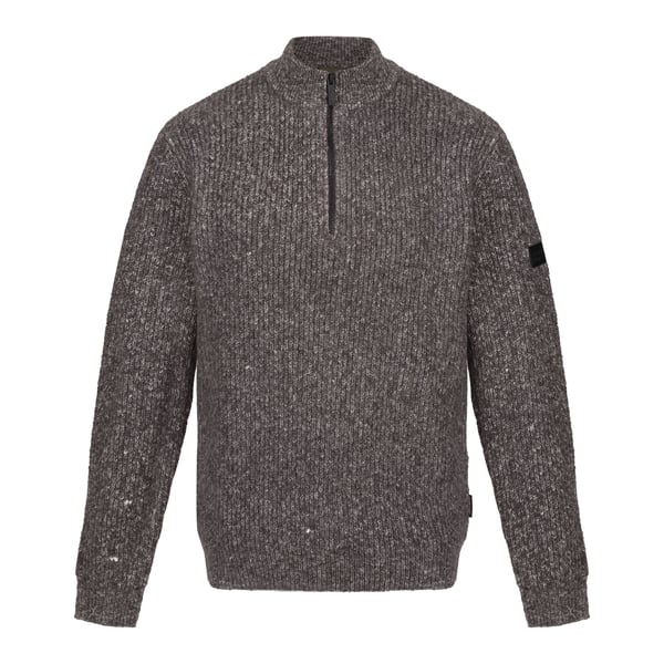 Regatta Professional Mens Marl Knitted Zip Neck Sweatshirt