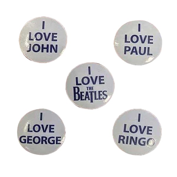 The Beatles I Love Badge (Pack of 5)