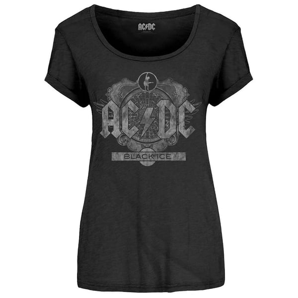 AC/DC Dame/kvinder Black Ice T-shirt til kvinder/damer AC/DC Dame/kvinder Black Ice T-shirt til kvinder/damer