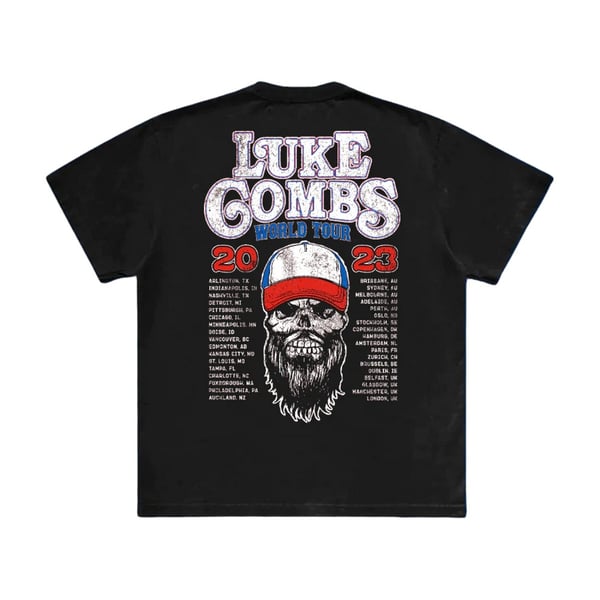 Luke Combs Unisex Adult Tour ´23 Skull Back Print T-Shirt
